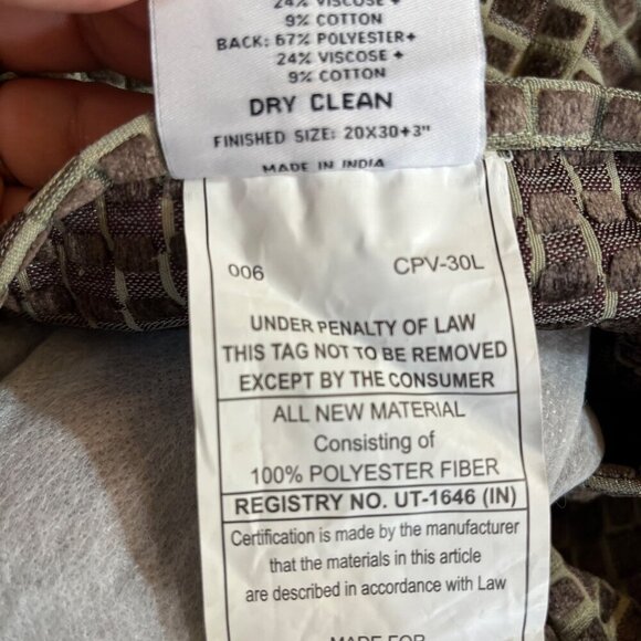 Reversible Floral & Checkered  Tapestry King Size Pillow Sham Set of 2 - Picture 8 of 8